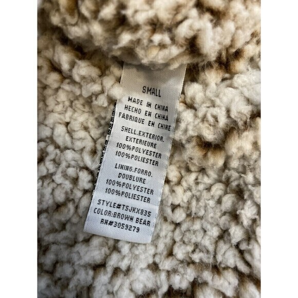 THREAD & SUPPLY Women’s Arctic Fleece Full Zip Vest Brown And Tan Size Small - Picture 5 of 8